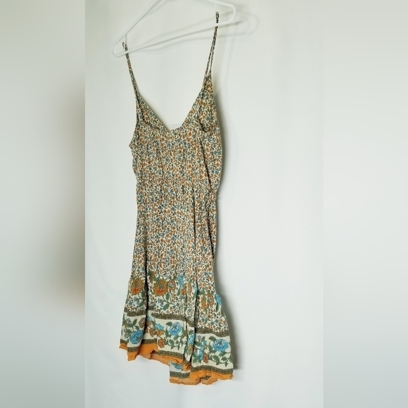 Floral dress unbranded sleeveless floral Medium EUC blue orange flowers - Picture 2 of 9